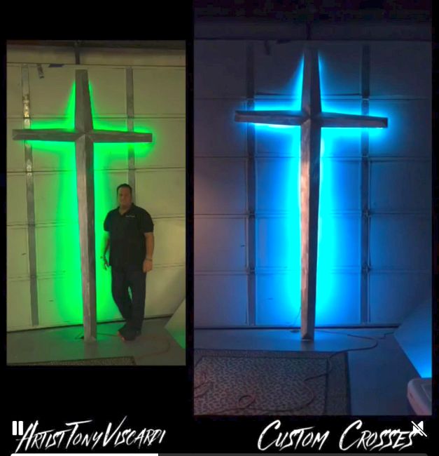 LED cross for church and large outdoor lighted cross