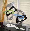 cool retro 70s style sculpture in brushed alumiinum