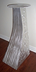 brushed aluminum contemporary stand for tabletop sculpture