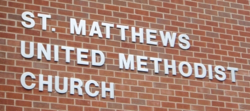 St. Matthews United Methodist Aluminum Letters with a satin aluminum finish