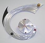 retro clock with balls and gold hands