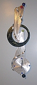 abstract clock in lime green and black and aluminum