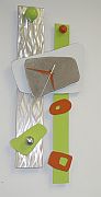 art clock in brushed aluminum