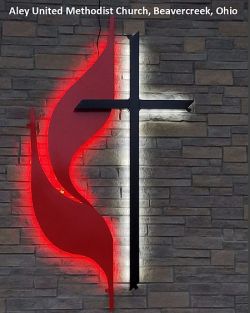 UMC Cross & Flames, United Methodist Church cross, United methodist churc