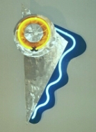 modern clock in brushed aluminum and neon, neon clock and neon clocks
