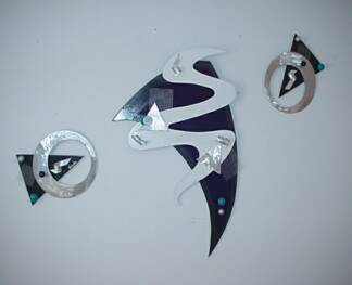 art,art deco style art with brushe aluminum and vibrant colors