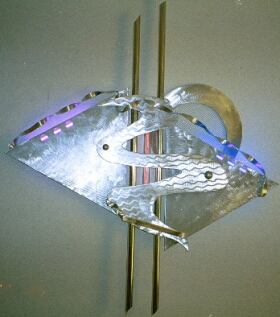 neon wall sculpture in neon and aluminum.