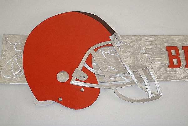 cleveland browns helmet art,browns logo sculpture art