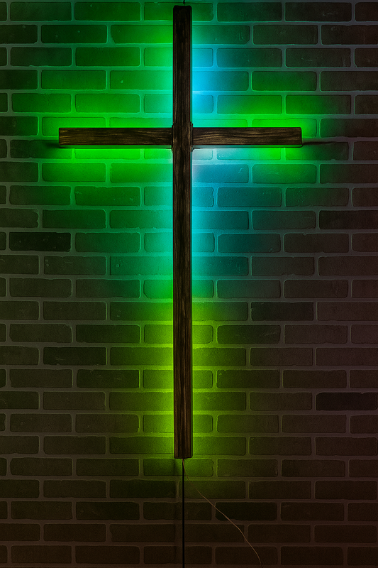 aluminum Led cross for church building with color changing led